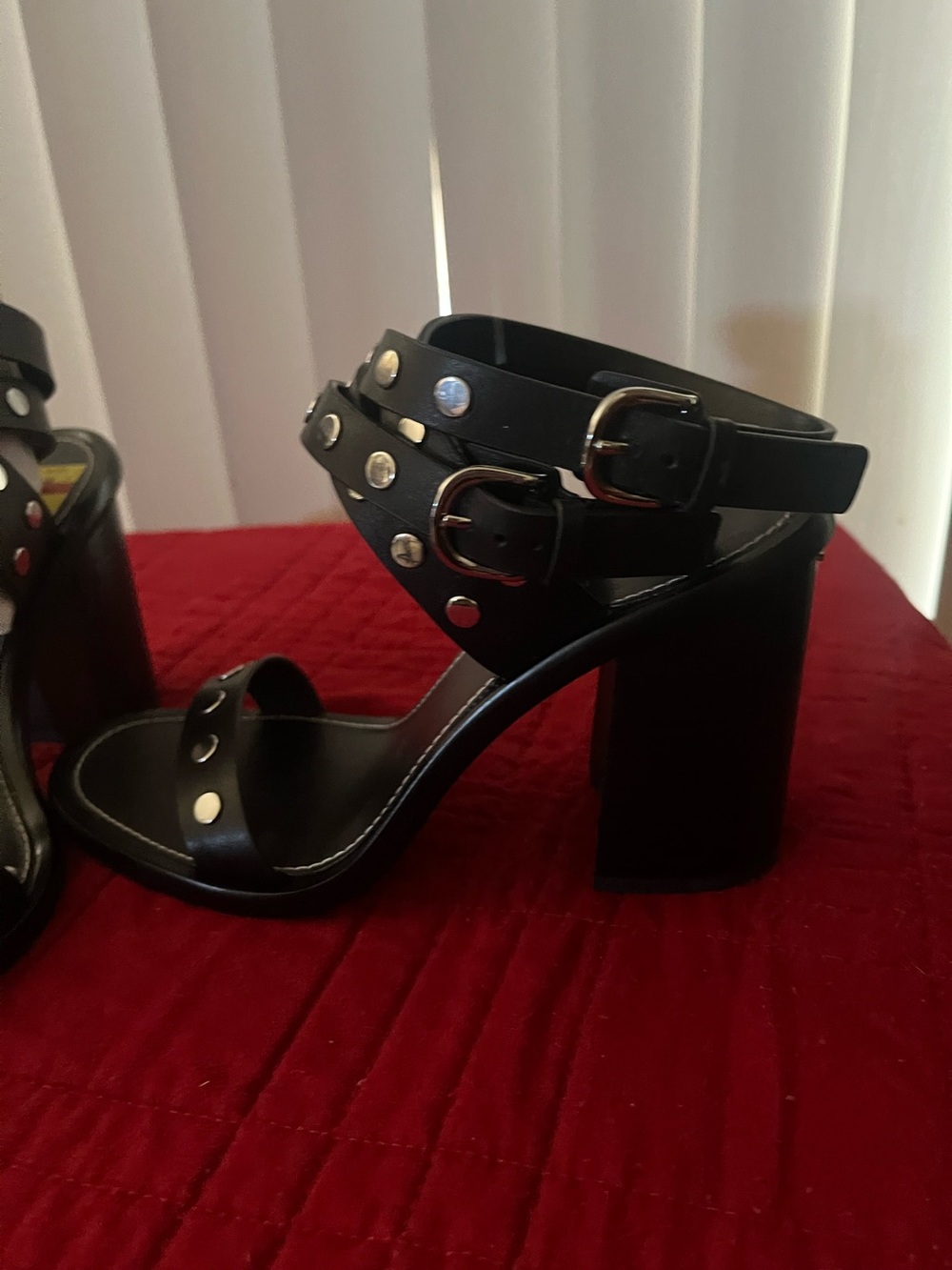 MICHAEL Michael Kors Black Studded Ankle-Strap Heels